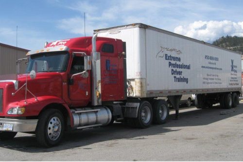 Extreme truck driving red Extreme truck driving red
